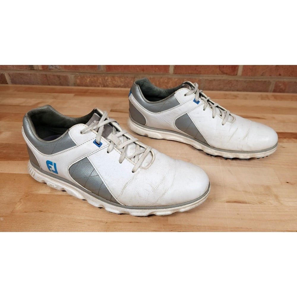Footjoy Pro SL Mens Size 11 M White Silver Spikeless Golf Shoes 53266